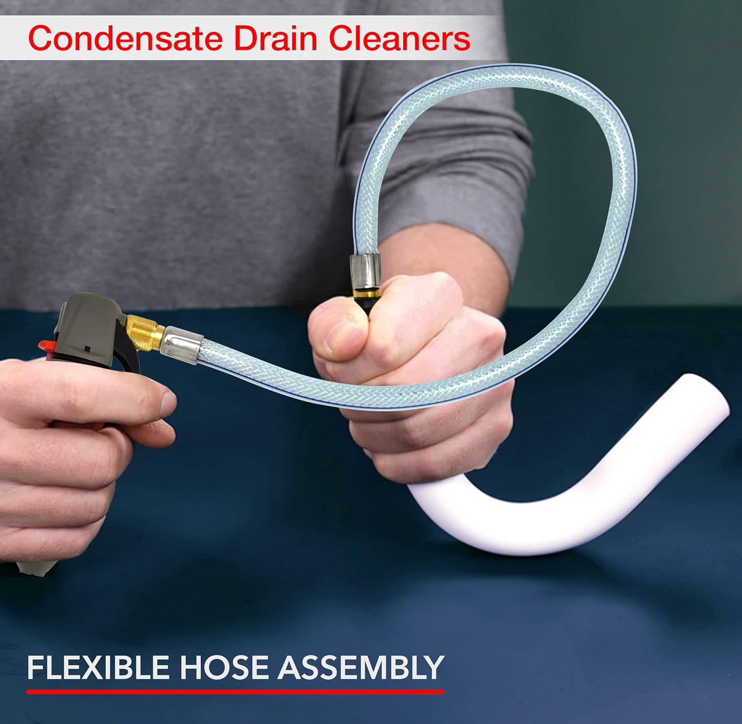 Threaded CO2 Cartridge Drain Gun Blaster Cleaner for A/C Condensate Lines with Drain Hose Air Conditioner Cleaner, Transmitter Opener Kit Air Conditioner Cleaner Blaster Opener Kit