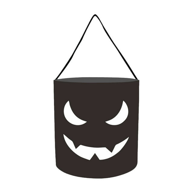 Sac de Bonbons d'Halloween Lumineux, Sac de Rangement Portable à Tube Émetteur de Lumière Citrouille LED pour Bonbons d'Halloween