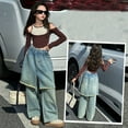 thumbnail image 2 of Toddler Girls' Jeans High Waist Wide Leg Jeans Teen Clothing Girls Baggy Jeans Size, 2 of 9
