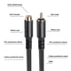 thumbnail image 2 of Bearachild Cable de extensión de Audio a hembra, elegante, Flexible, trenzado, reducción de ruido, HiFi, TV, DVR, Subwoofer, extensor de Cables de audio/vídeo 3 metros, 2 of 6