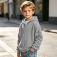 thumbnail image 5 of hengsof Toddler Boys Zip Fleece Hoodie Sweatshirt Waffle Long Sleeve Solid Color Sweatshirt with Pockets for Fall Winter, 5 of 8