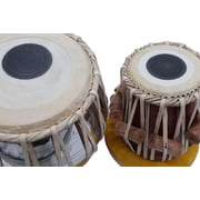 Zaza Percussion - Indian Tabla Drum Set -Silver Steel Bayan Tabla Drum Set, Finest 5.5 Wood Dayan