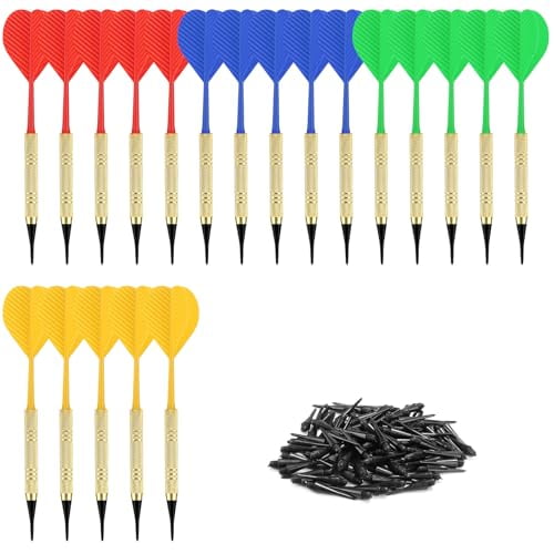 Soft Tip Darts,Bar Dart,Plastic Tip Darts Set,Attach Extra 100 Black 2BA Replacement Tips,Soft Tip Darts for Electronic/Plastic Dartboard