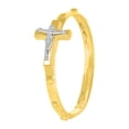 thumbnail image 3 of Precious Stars 14K Yellow Gold Religious Crucifix Studded Wedding Band, 3 of 6