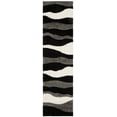 thumbnail image 4 of SAFAVIEH Florida Tyler Geometric Waves Shag Runner Rug, Grey/Black, 2'3" x 8', 4 of 7