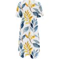 thumbnail image 5 of Robes de Printemps pour Femmes Décontractées Manches 3/4 Longue Robe Évasée Basique Plage Vacances Travail Maxi Robe 2025, 5 of 5