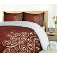 thumbnail image 5 of Ambesonne Burgundy Duvet Cover Sets, Ombre Flower Swirl Ivy, 2-King, Cream Ruby, 5 of 7