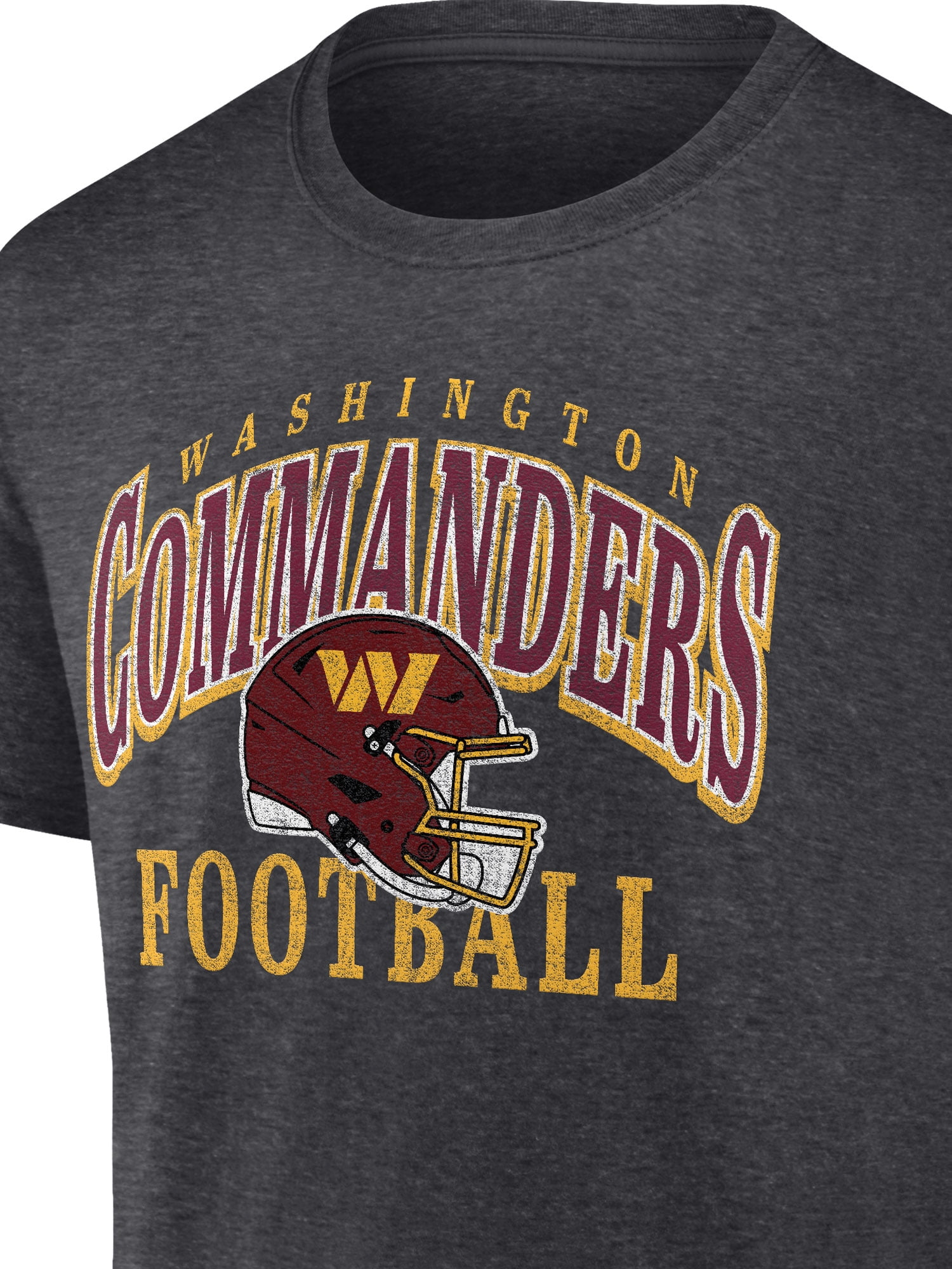 NFL Washington Commanders Men's Cotton Charcoal Heather Short Sleeve T-Shirt