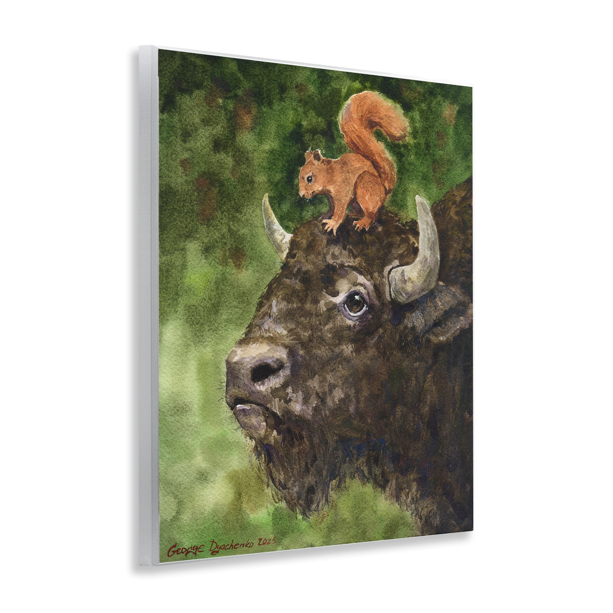 Stupell Industries Bison & Squirrel Duo Wall Plaque Art, design by George Dyachenko