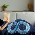 thumbnail image 3 of 80th Birthday Soft Flannel Fleece Throw Blanket, Diamond Age 80 Yeras Old Happy Birthday Party Theme with Stars, Cozy Plush for Indoor and Outdoor Use, 60" x 80", Navy Blue and Sky Blue, by Ambesonne, 3 of 5