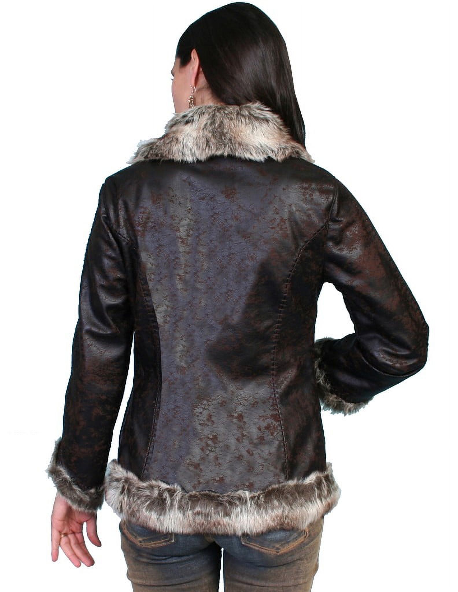 Scully Women's Faux Leather And Fur Jacket Dark Brown Medium  US - image 2 of 2