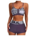thumbnail image 1 of DPTALR Bikini Femme Imprimé Dos Croisé Ensemble Deux Pièces Maillots de Bain Robe de Bain, 1 of 5