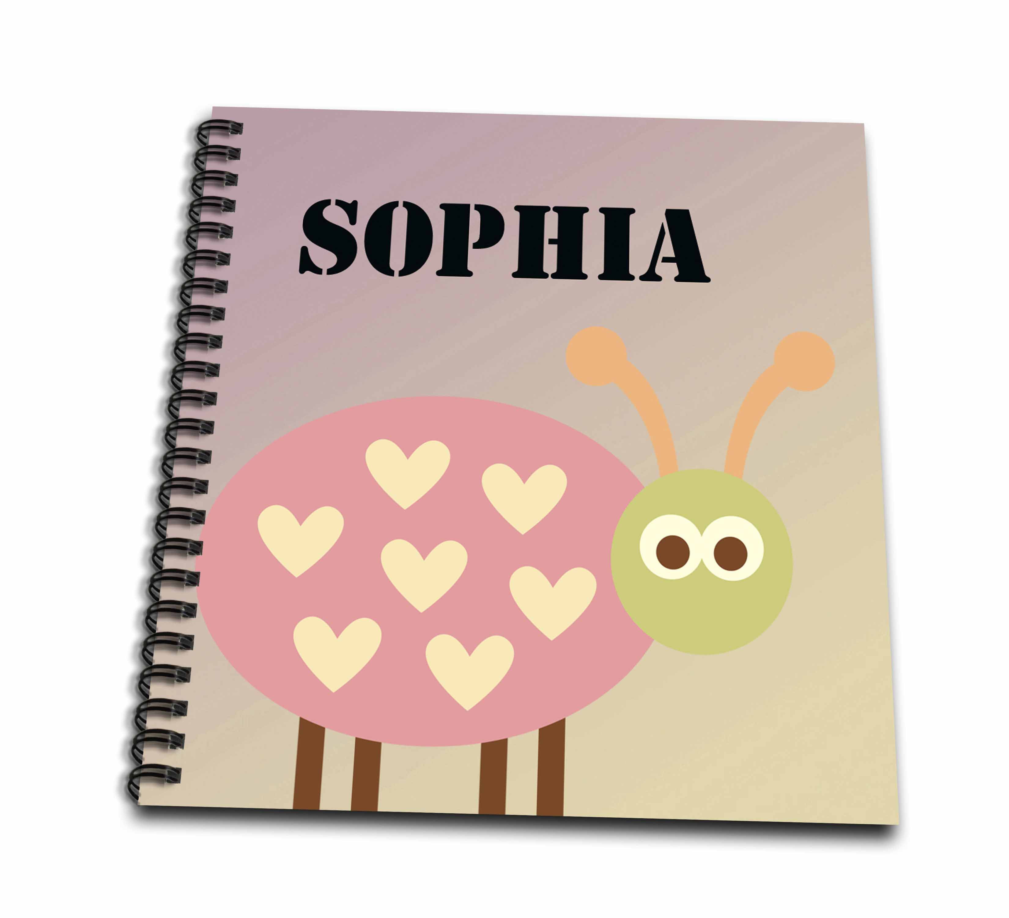 3drose Sophia Ladybug Name Personalized Cute Kids Art Memory Book 12 By 12 Inch Walmart Com Walmart Com