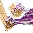 thumbnail image 4 of Unique Bargains Lace Silk Ribbon Fairy Sticks Wands for Wedding Party, Purple/Light Orange 25 Pack, 4 of 5