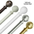 thumbnail image 6 of Ridicili 5/8" Telescoping Double Curtain Rods with Reticulated Ball Finials, Pewter,48"-84", 5/8 Inches Front and 1/2 Inches Back Double Window Drapery Rod, 6 of 6
