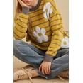 thumbnail image 1 of FOLUNSI Floral Striped Knit Sweater: Cozy Winter Must-Have, 1 of 8