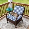 thumbnail image 4 of Outdoor Patio Cushion Covers 4 Pack Buffalo Plaid Blue Check Patio Chair Cushion Covers with Ties and Zipper Farmhouse Style Waterproof Outdoor Seat Cushion Covers for Patio Furniture 20"x18", 4 of 9