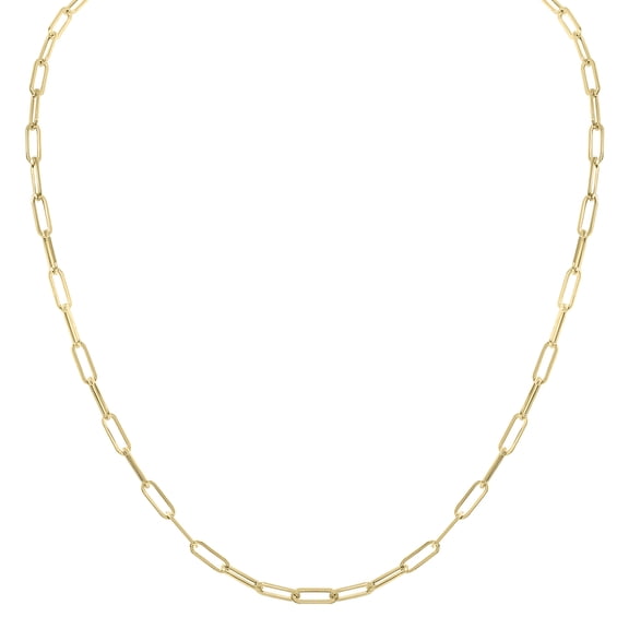 SZUL Women's 14K Yellow Gold Dainty Paperclip Necklace With Lobster Clasp - 16 Inch