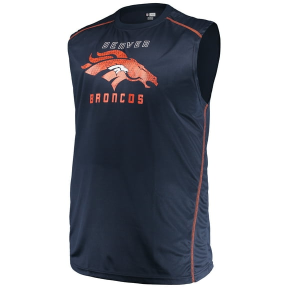 Men's Majestic Navy Denver Broncos Big & Tall Endurance Test Muscle Tank Top