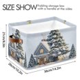 thumbnail image 3 of Ryvnso Snow Christmas Tree Storage Basket Large Bin Foldable Boxes Toys Organizer 14.2x10.2x8.3in 1 PC, 3 of 8
