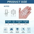 thumbnail image 2 of Uxcell 40Pcs Clear Hex Nuts Assortment, M6 Fine Thread Hex Machine Screw Nuts, 2 of 5