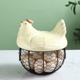thumbnail image 3 of WREESH Eggs Holder Basket Organizer Storage Ceramic Fruit Container Kitchen Hen Decor, 3 of 3