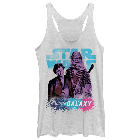 Women's Solo: A Star Wars Story Best in the Galaxy Racerback Tank Top White Heather Large