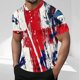 thumbnail image 1 of Blusas y camisas de manga corta y cuello redondo para hombre. Blusa informal de poliéster con cuello redondo y botones estampados de manga corta para hombre., 1 of 5