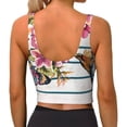 thumbnail image 3 of Kdxio Bird and Floral Print Workout Crop Tank Top for Women Racerback Yoga Tank Tops Athletic Sports Shirts Exercise Undershirts, 3 of 9