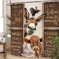 thumbnail image 4 of Rustic Farmhouse Donkey Cow And Pig Shower Curtain Funny Animal Bathroom Decor Fabric Waterproof 71x71 Inches, 4 of 6