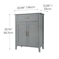 thumbnail image 6 of Teamson Home Mercer Freestanding Two-Door Floor Storage Accent Cabinet with Top Drawer, Gray, 6 of 12