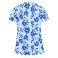 thumbnail image 4 of Gamivast Scrubs for Women Floral Branch Print V-Neck Nursing Scrubs Shirts with Pockets Soft Stretch Short Sleeve Breathable Scrub, 4 of 5