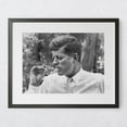 John F Kennedy (JFK) Smoking A Cigar Premium Art Print