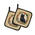 thumbnail image 2 of German Spitz and Flowers Pair of Pot Holders 7.5 in x 7.5 in, 2 of 2