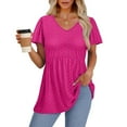 thumbnail image 4 of Womens Top Summer Round Neck Tshirts for Women Short Sleeve Shirts Casual Tops for Women Summer, 4 of 9
