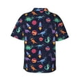 thumbnail image 3 of Picia Space Dinosaur Gentle Cotton Regular Fit Short Sleeve Casual Hawaiian Shirt for Men-Large, 3 of 9