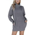 thumbnail image 2 of Robe Chandail Longue en Laine à Col Roulé Ample pour Femmes, 2 of 6