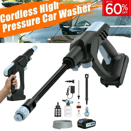 Bowoshen Washer High Pressure, 21V 30Bar Cordless Power Cleaner with 2000mAh Battery for Home Garden, Car Vehicle