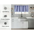 thumbnail image 3 of Hiasan Royal Blue and White Buffalo Plaid Kitchen Valance Curtains, - Semi Sheer Rod Pocket Checkerd Cafe Valance for Farmhouse Window, 52" x 18", 1P, 3 of 12