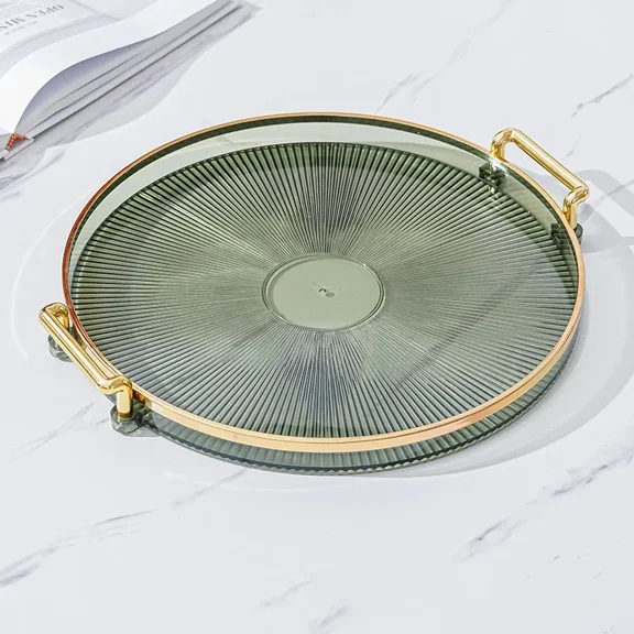 Clear Acrylic Round Storage Tray for Coffee Table