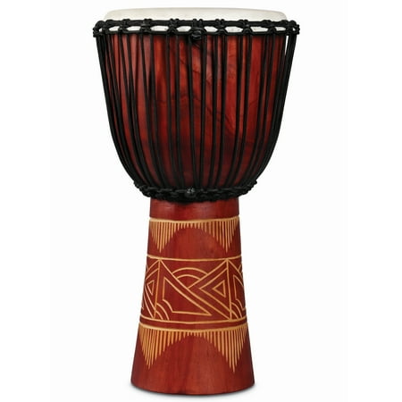 Red Djembe - latin percussion lp713lr world beat wood art large djembe, red with natural