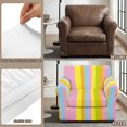 thumbnail image 6 of Chririnla 2 Piece Chair Covers Armchair Slipcovers for Living Room, Pastel Vertical Stripe High Stretch Chair Sofa Cover with Individual Cushion Cover Washable Furniture Cover for Pet and Home Decor, 6 of 8