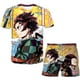 thumbnail image 1 of Conjuntos de ropa de Demon Slayer de verano para niños y niñas, camisetas informales estampadas + Pantalones cortos, ropa nueva para niños, 2 piezas/trajes de ocio 12T Gao Jinjia LED, 1 of 2