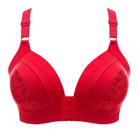 Black of Friday Deals!Clearance Staron Women Bra  Women s Bras Front Closure No Underwire Bra Comfortable Wireless Bra Stretch Breathable Bras Front Close Bra