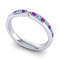 thumbnail image 2 of Diamond-Capitals 0.30 Carat Round Shape Amethyst & Aquamarine Gemstone Lovely Anniversary Eternity Band for Ladies Solid 18K White Gold Size 9.5, 2 of 8