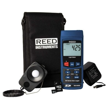 Reed Instruments Data Logging Light Meter,Full Size,LCD R8100SD-KIT