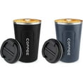 thumbnail image 2 of Piwvid 12oz Insulated Coffee Travel Mug Stainless Steel Vacuum Coffee Cup Leakproof with Screw Lid Double Wall Coffee Tumbler Reusable Thermal Cup for Hot/Iced Beverage (2PCS), 2 of 6
