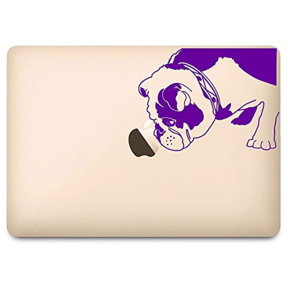 Purple Brit the English Bulldog Decal for 12" Macbook