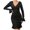 Black, variant on BangWanChi Black Dresses for Women Fashion Women Casual Dress V Neck Long Sleeve Hip Wrap Dress Long Dress
