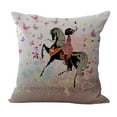 thumbnail image 2 of Xihbxyly Ventas Compras en línea 1 Piezata La Niña Con Flores Es Una Hermosa y Rural Funda de Almohada Terciopelo Melocotón, 2 of 2